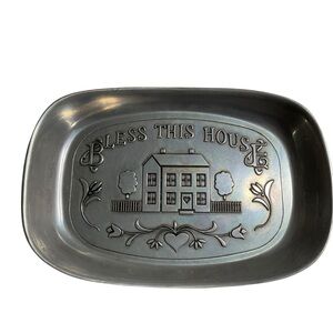 Vintage Wilton Armetale Bless This House Bread Tray